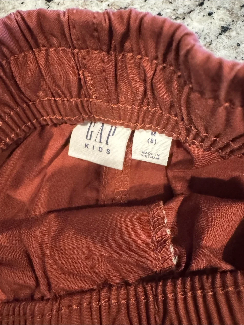 GAP Boys Drawstring Shorts in Brick Red
